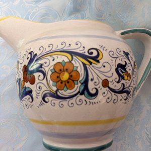 Deruda Italian Hand Painted Pitcher Use For Wine Water Ice Tea
